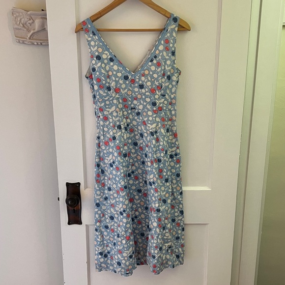 Boden Blue Cherry Pattern Dress - Picture 3 of 6